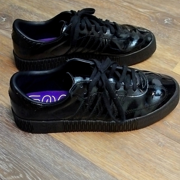 Adidas - Black Patent Leather Sneakers US 10 - NEW - Unisex - Picture 3 of 5